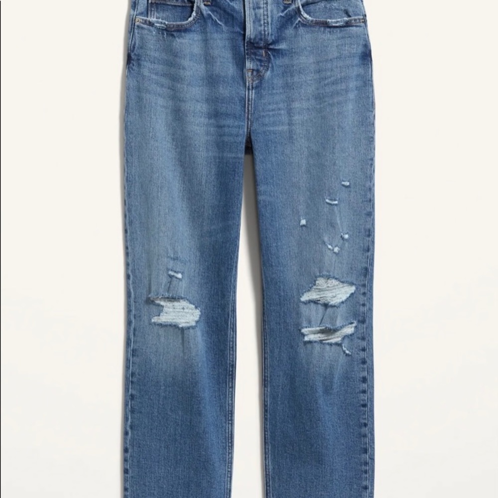 NWT - Old Navy Extra High-Waisted Button Fly Ripped Jeans